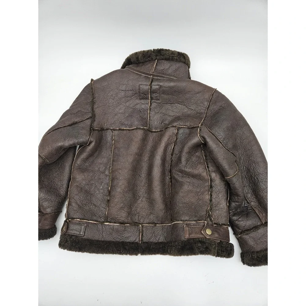 VECCHIO PONTE 100% Shearling Lamb Leather Jacket Sz 6 Made in Italy - Picture 3 of 8